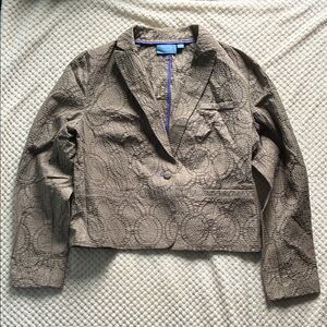 Simply Vera crinkle pucker suit blazer jacket Textured Mocha Brown Size Large